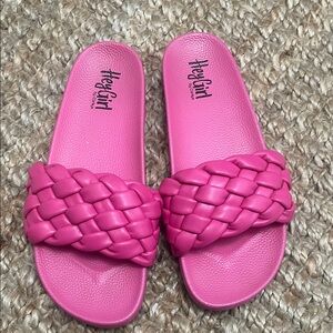 Report Fuchsia Braided Slide Sandals
